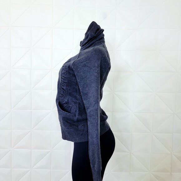 Lululemon Women's Heathered Black Cuddle Up Sparkle Full-Zip Jacket Size 8 - Picture 4 of 10